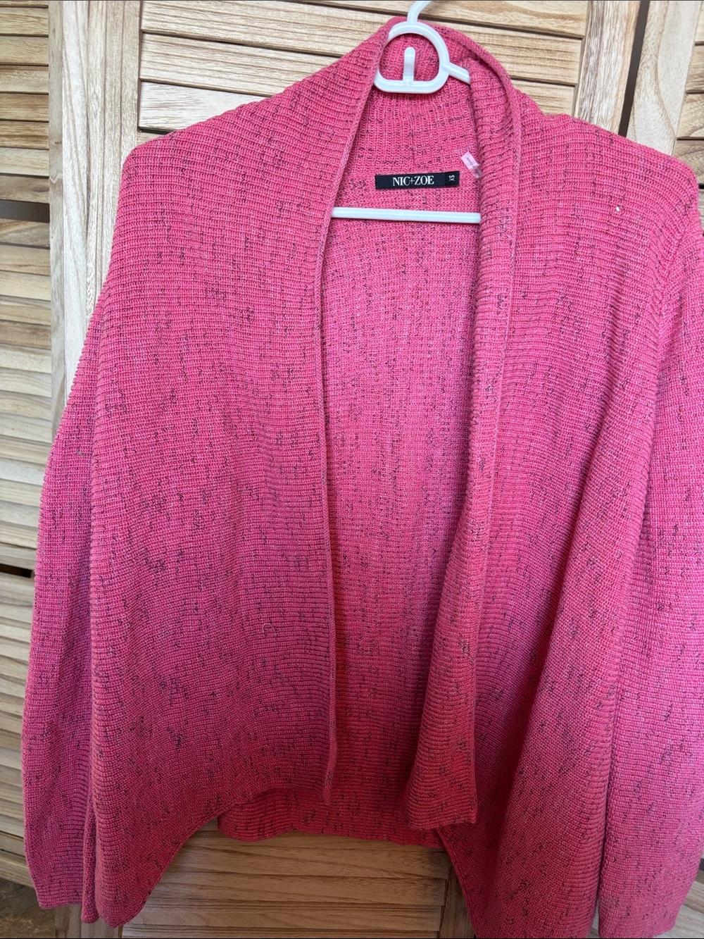 NIC+ZOE Coral Pink Open-Front Knit Cardigan XS